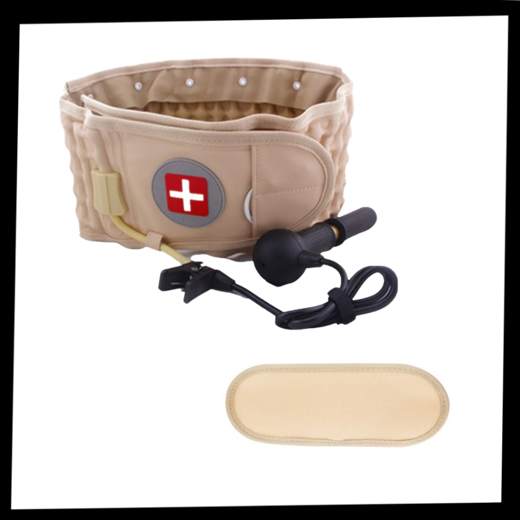 Inflatable decompression lumbar support belt