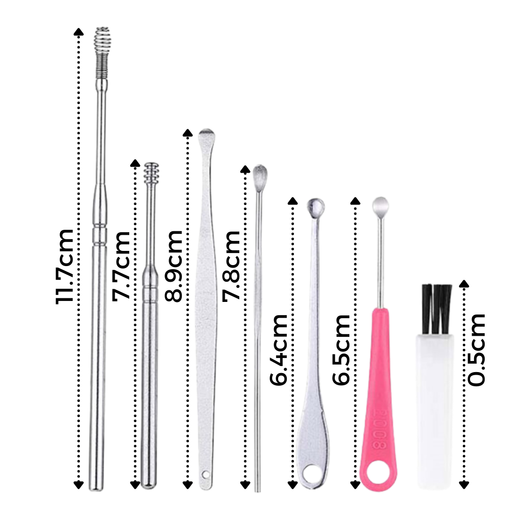 Stainless steel ear wax cleaner tool set