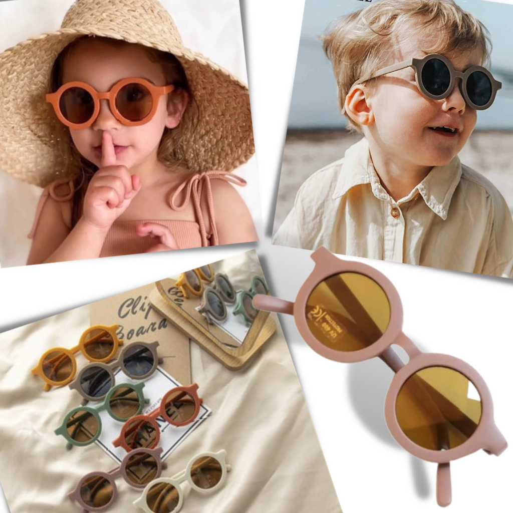 Vintage Round Kids Sunglasses for Ages 1 to 5
