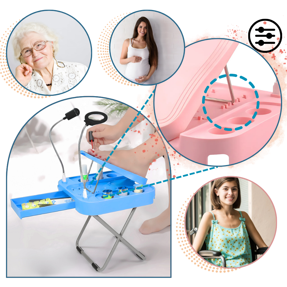 Ergonomic LED Pedicure Foot Rest - Ozerty