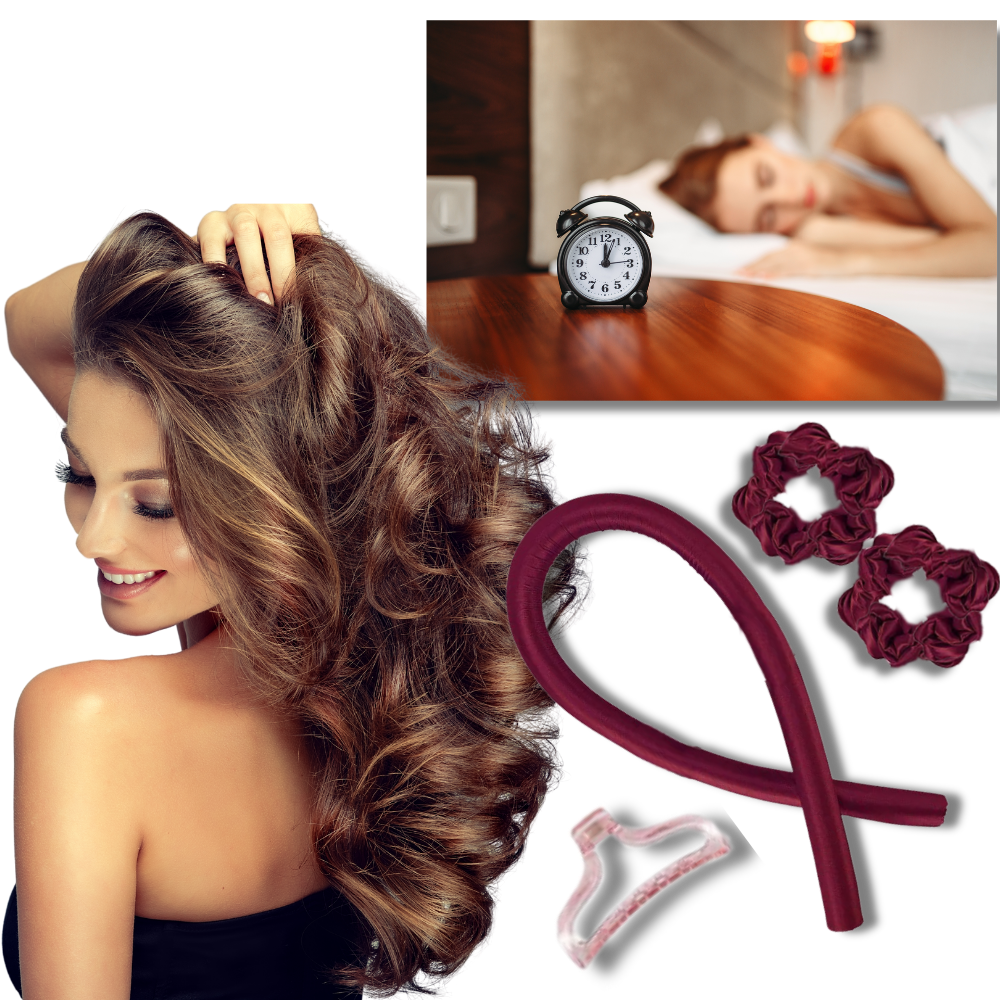 Heatless Curling Rod Headband Ribbon Silk - Ozerty