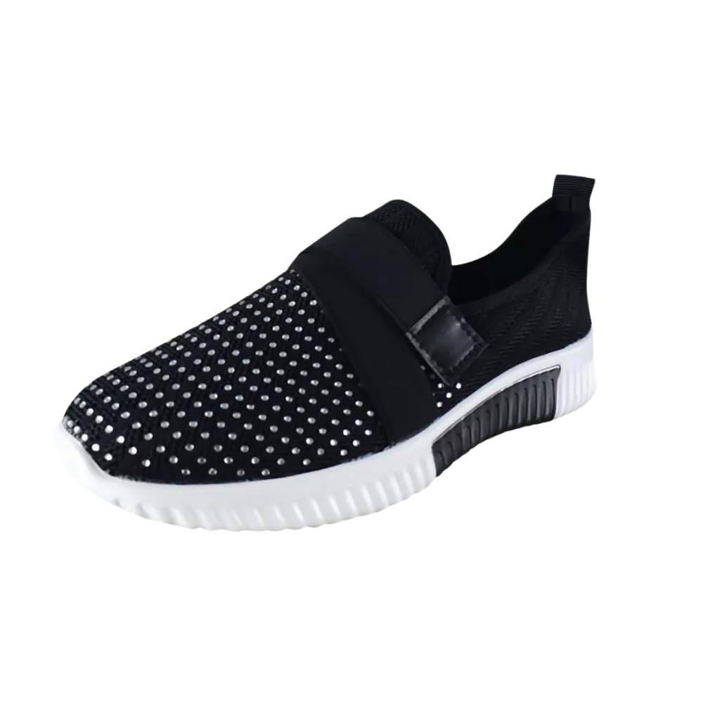 Ultra-Light Velcro Straps Orthopedic Sneakers -Black - Ozerty