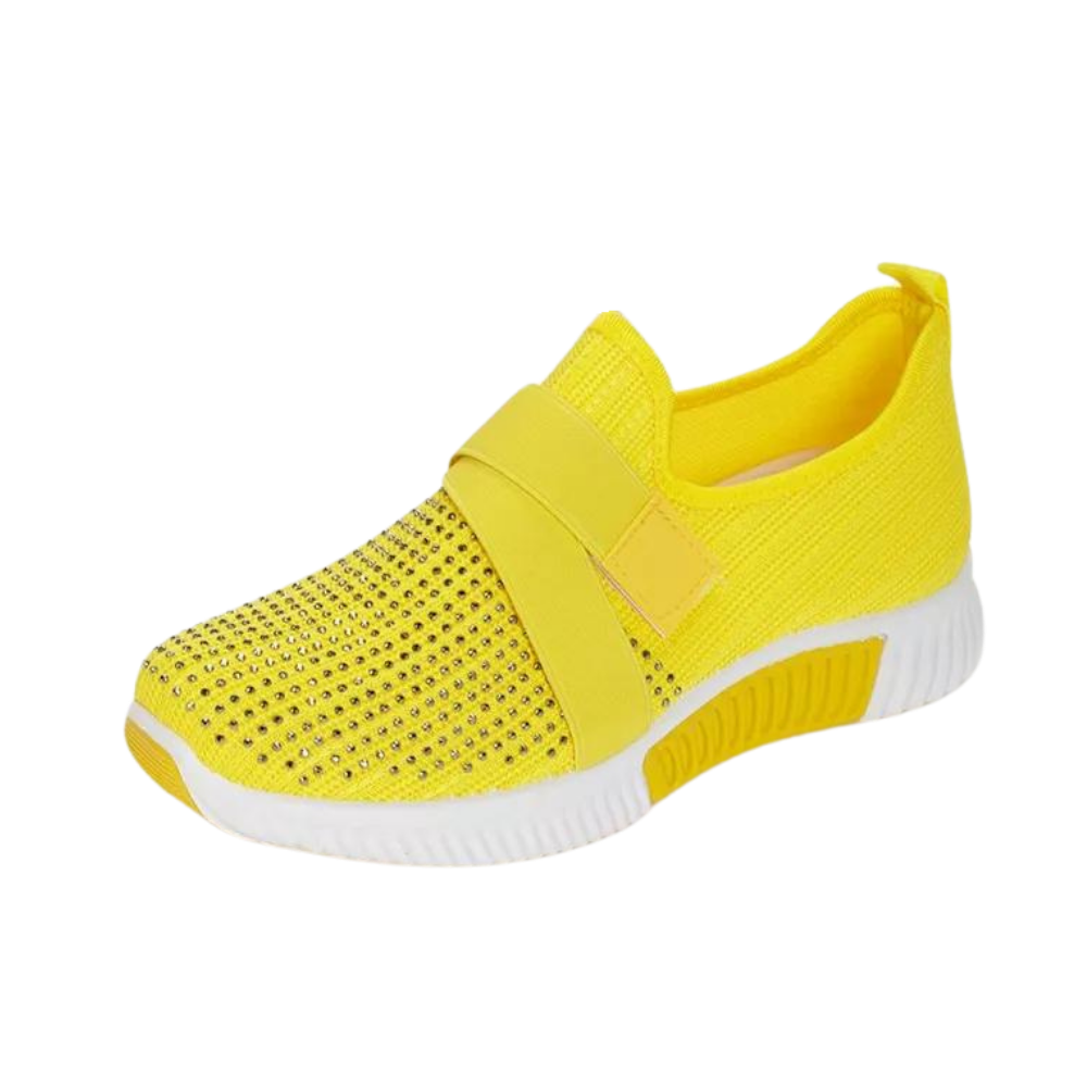 Ultra-Light Velcro Straps Orthopedic Sneakers -Yellow - Ozerty