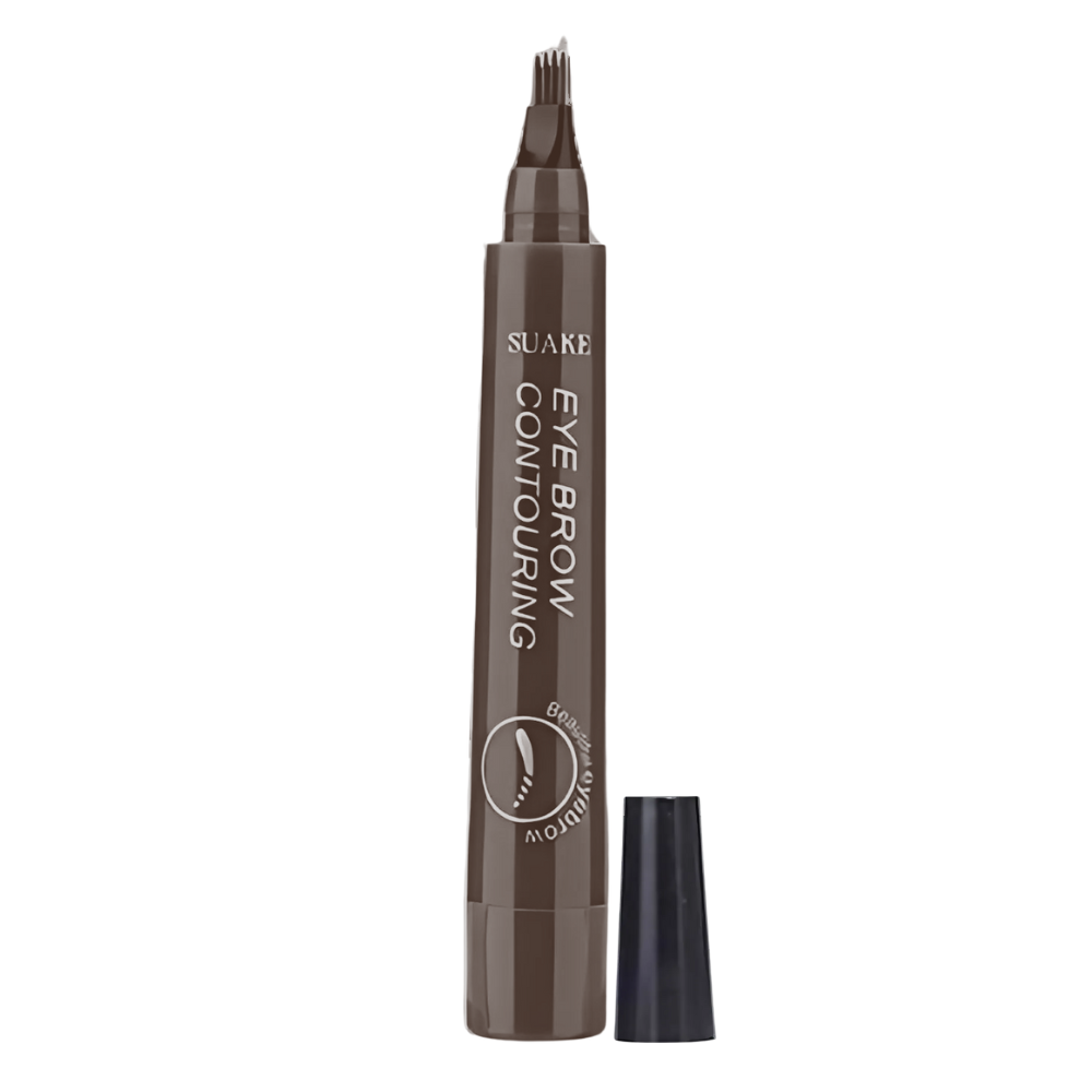 Waterproof Liquid Formula Eyebrow Pen -Grey Brown - Ozerty