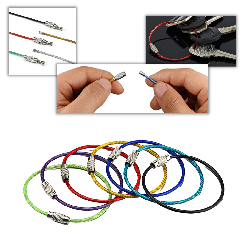 Pack of Flexible Wire Keychains -
