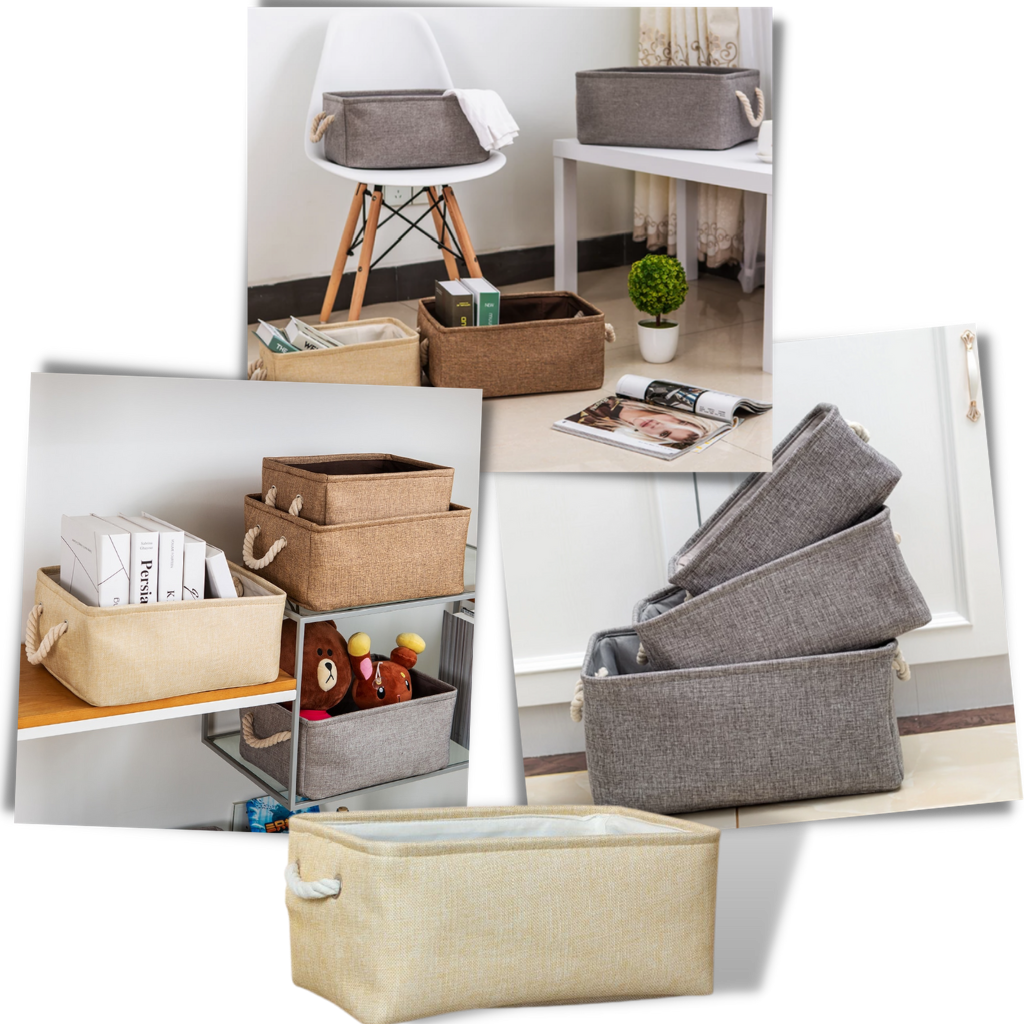 Stylish Linen Basket with Rope Handles