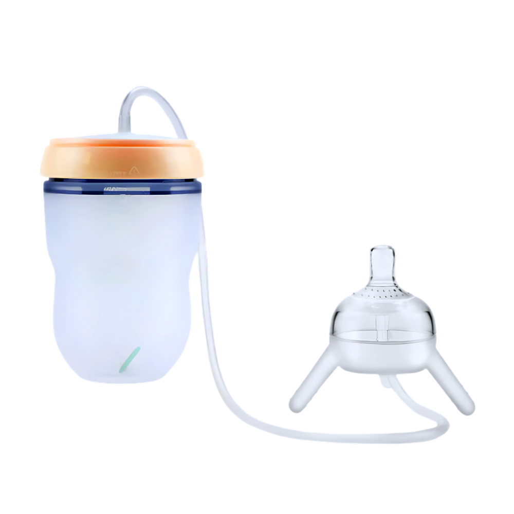 Anti-Colic Valve Self Feeding Bottle -Orange - Ozerty