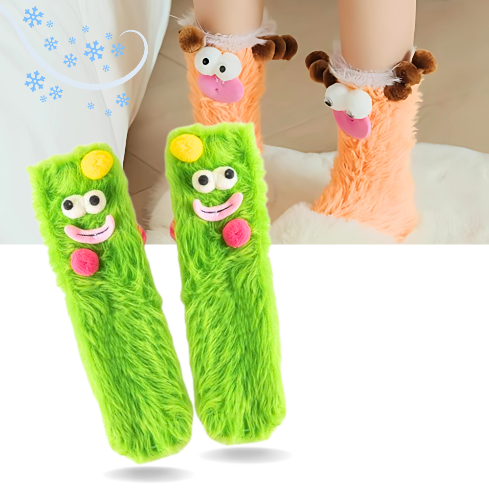 Coral Velvet Funky Socks  - Ozerty