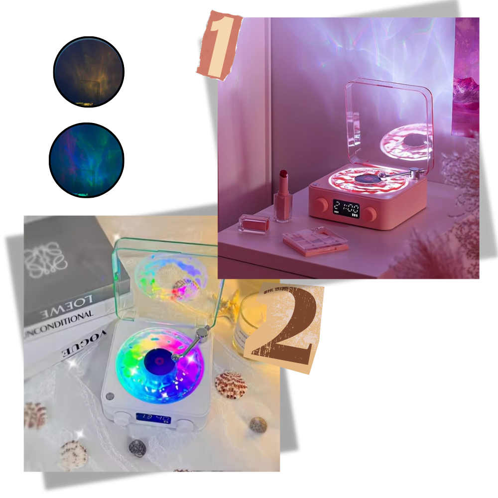 Retro-Style Waves Vinyl Player - Ozerty